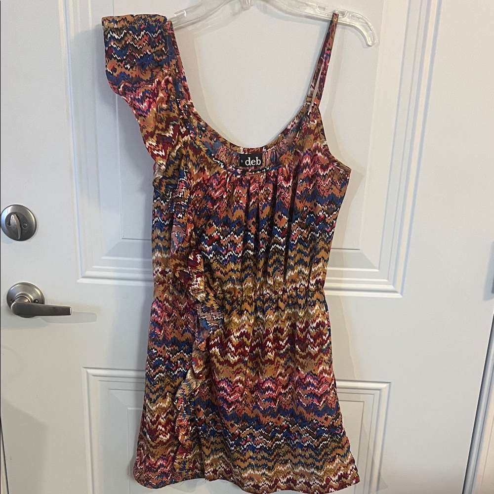 Deb Ruffle Sleeve Multicolor Dress